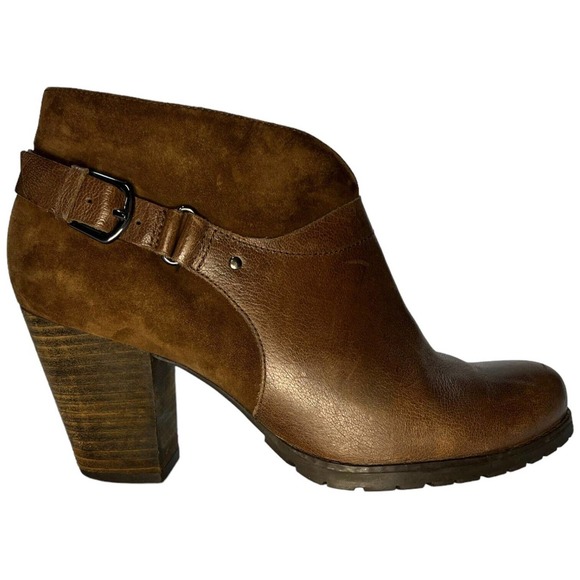 Clarks Artisan Mission Parker Leather Heeled Ankle Chelsea Bootie Brown 7.5 - Picture 9 of 14